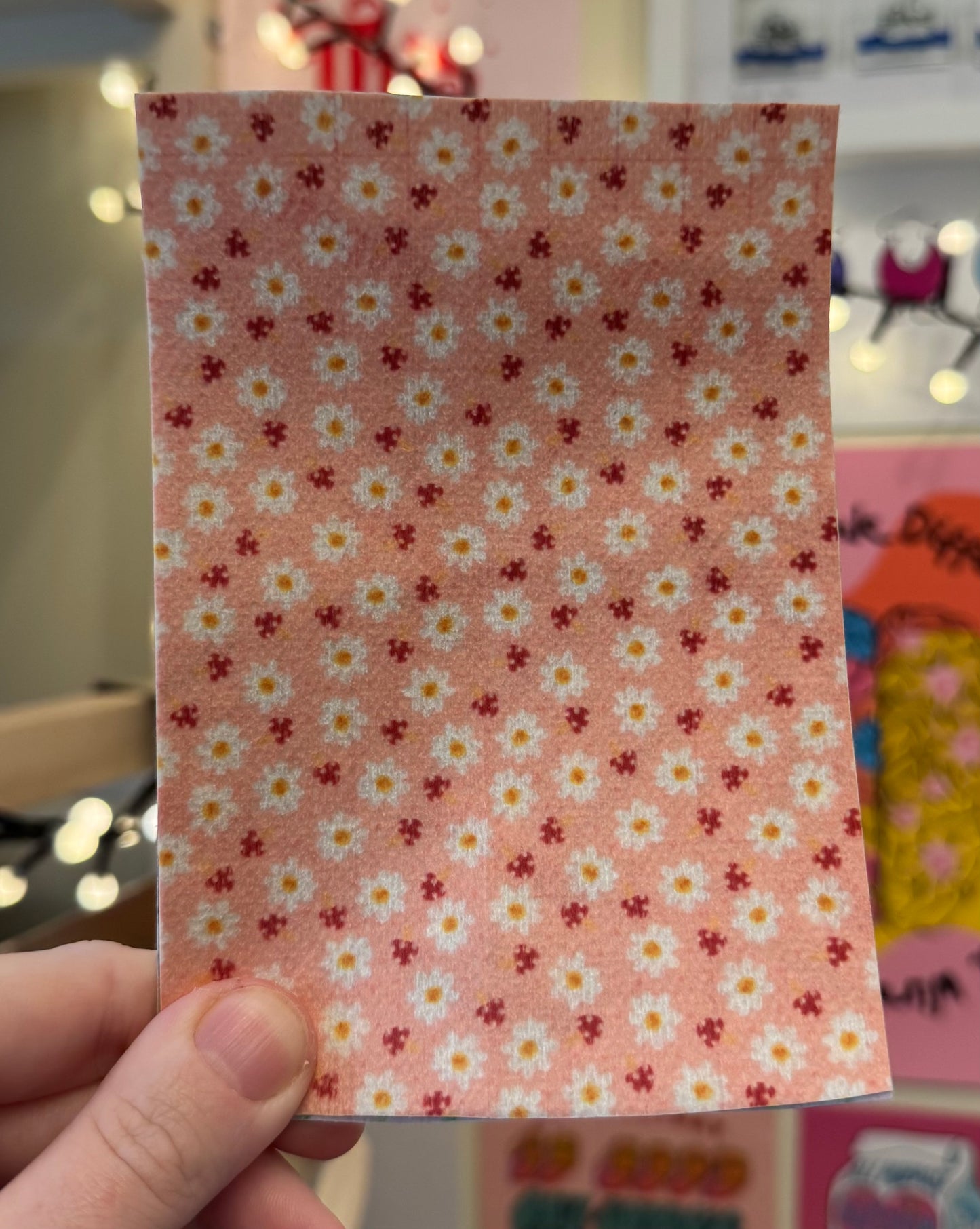 Daisy’s and Summer strawberries on pink Tubie tape
