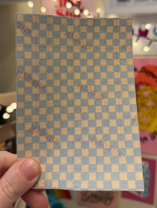 Blue&cream checkered Tubie tape