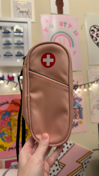 travel meds case with personalised name medical tag (medical supplies NOT included)
