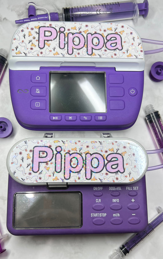 Cute ducks and ducklings personalised Nutricia infinity and infinity 3 pump sticker
