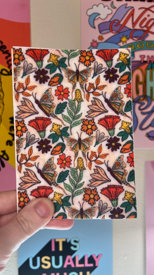Boho butterflies and flowers Tubie tape