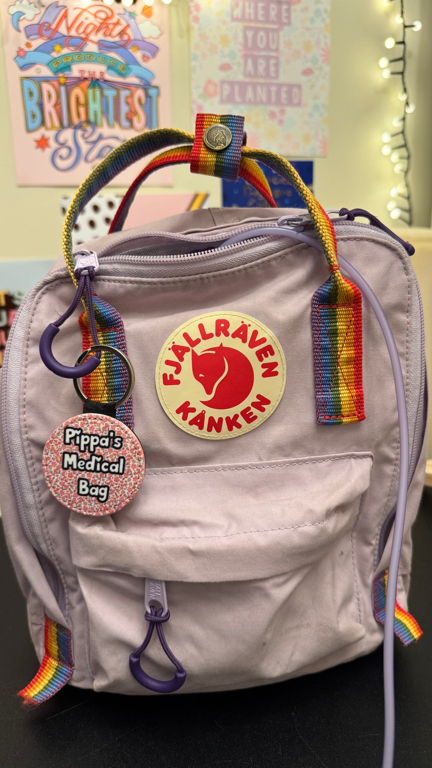 Floral pink Mini personalised bag tag - “your NAME! Medical bag” 5cm medical bag tag!