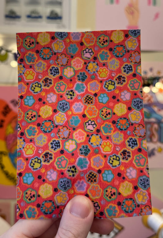 Neon paw prints tubie tape