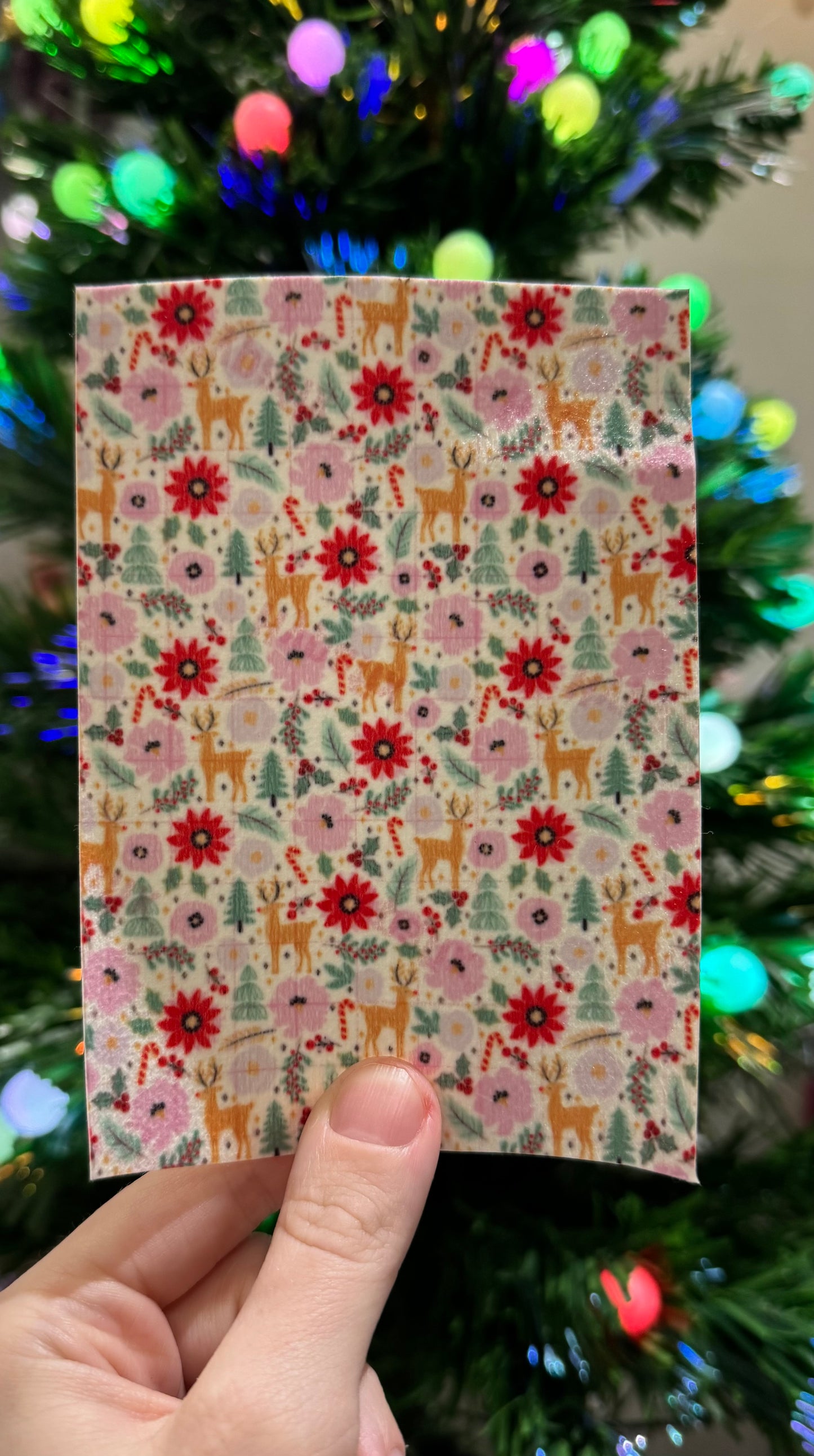 pretty Floral Christmas party deer & poinsettia Winter Tubie tape collection