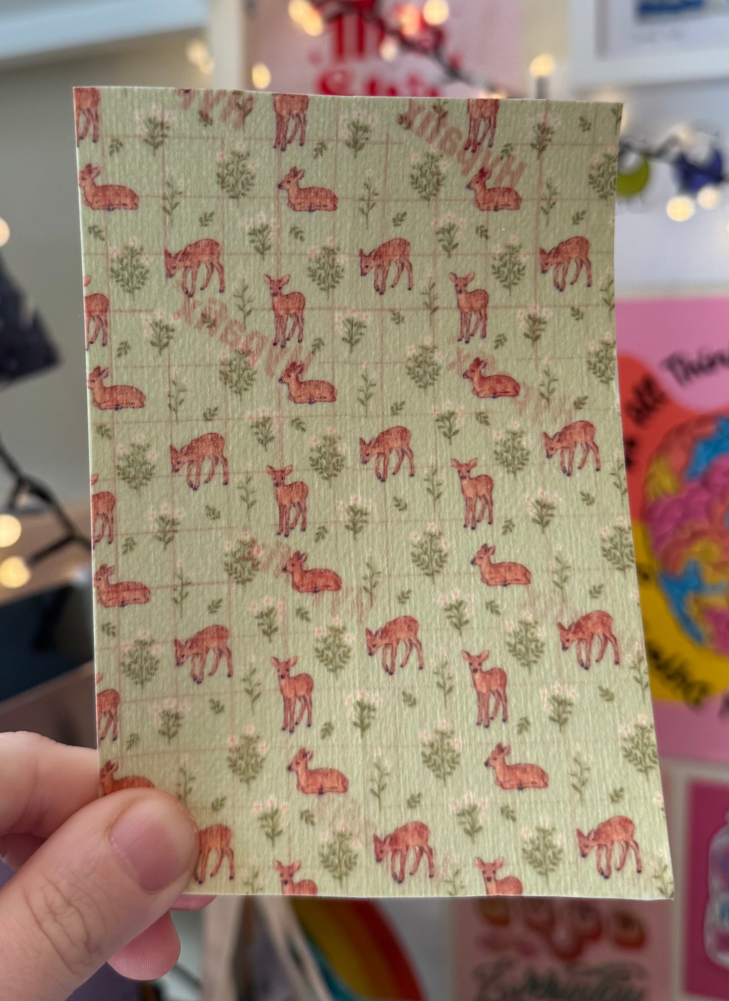 Cute summer forest deer sage green Tubie tape