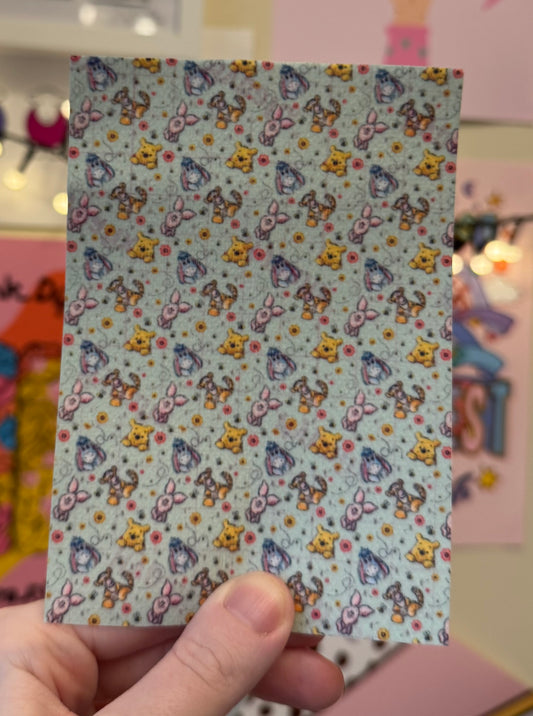 Cute Winnie the Pooh and friends faces with Eeyore, tiger, piglet and pooh