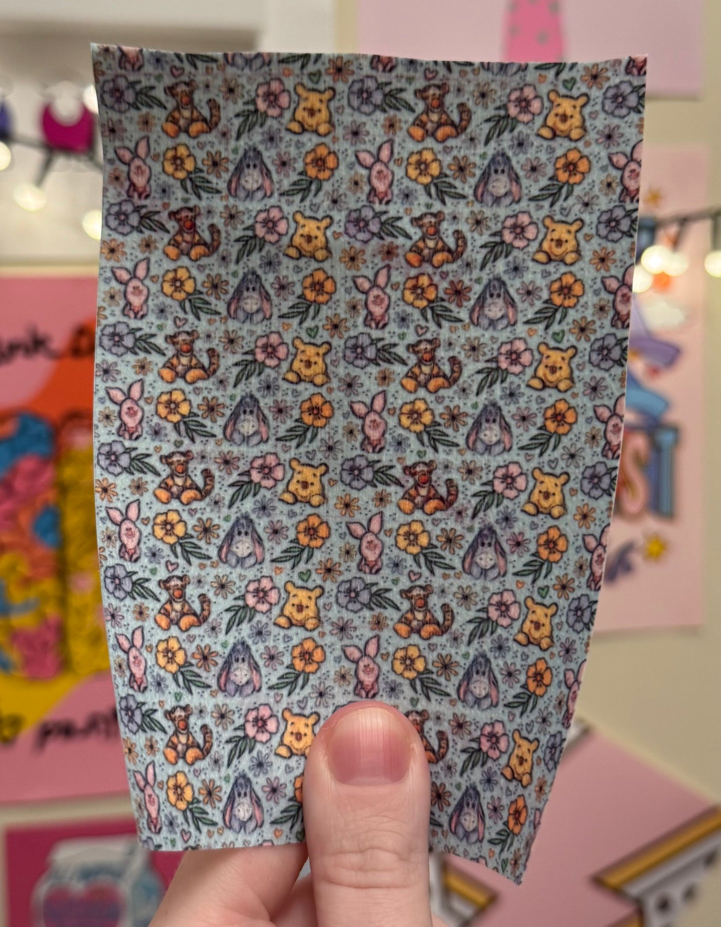Floral blue Winnie the pooh & friendsTubie tape collection
