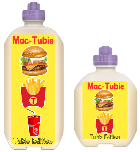 Nestle Peptamen Mac-Tubie - “BURGER” tubie edition - Foodie al Tubie feed bottle stickers