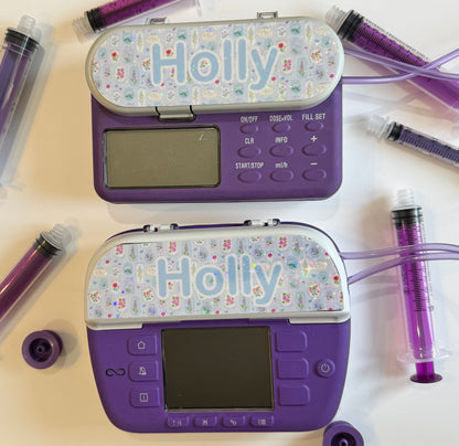 personalised both Nutricia infinity and infinity 3 pump types available (pump sticker) blue floral
