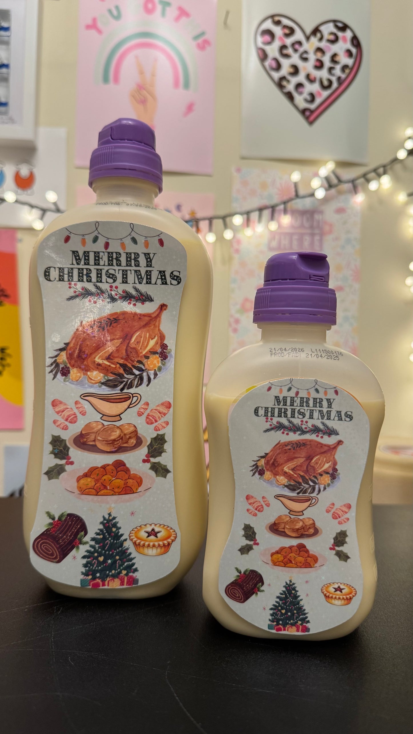 Christmas meal tubie edition - Foodie al Tubie feed bottle stickers