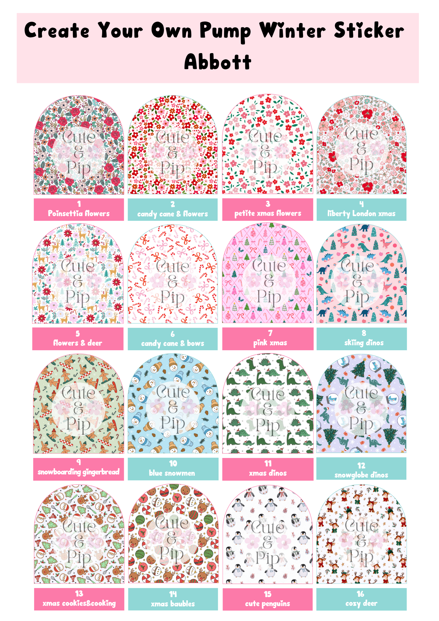 Create Your Own Christmas Abbott Pump Sticker