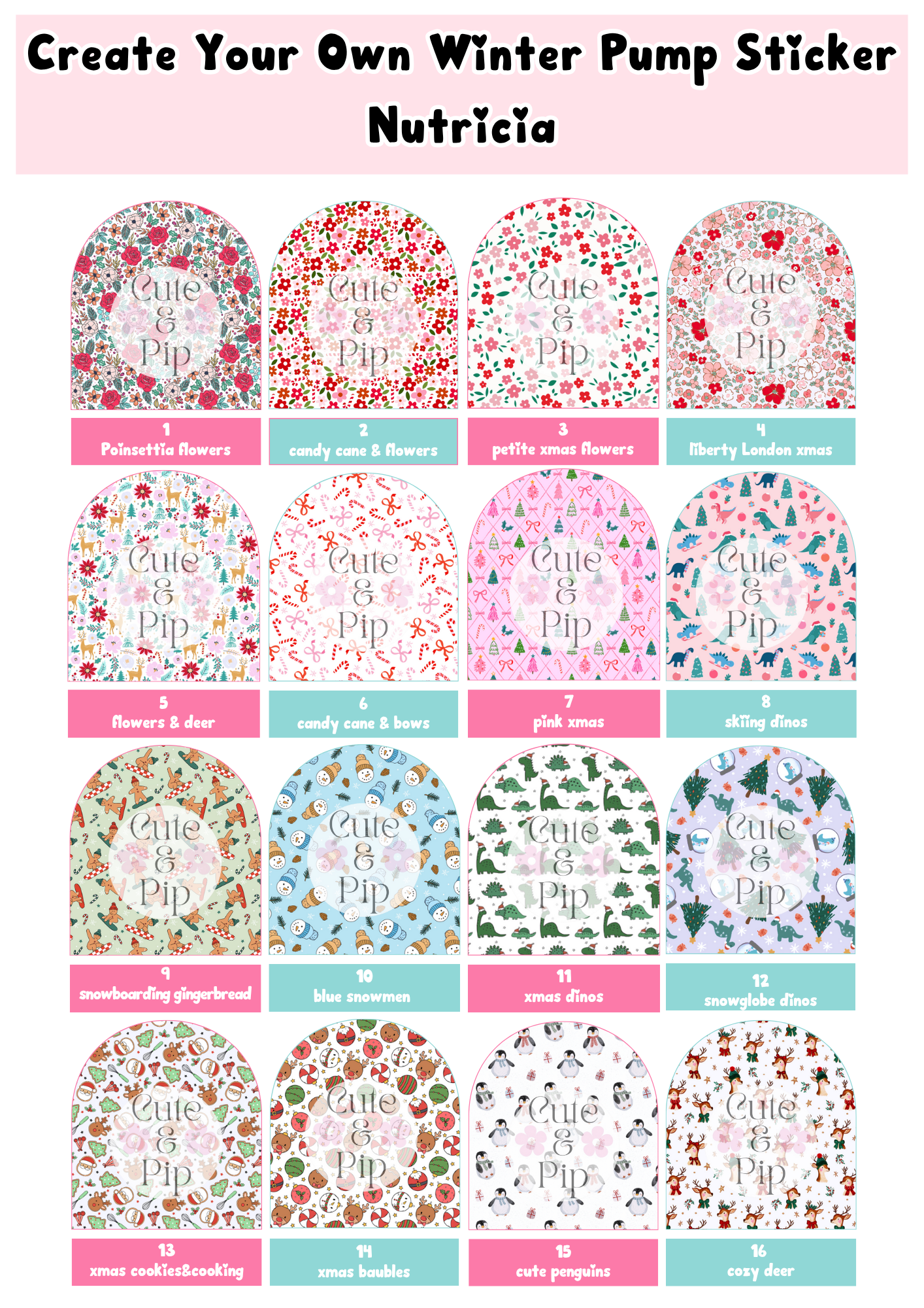 Create Your Own Christmas Nutricia Pump Sticker