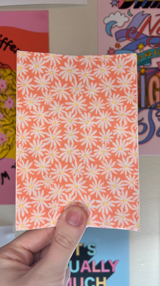 Peachy orange and white flowers Tubie tape