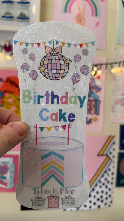 Birthday cake tubie edition - Foodie al Tubie (feed bottle stickers)