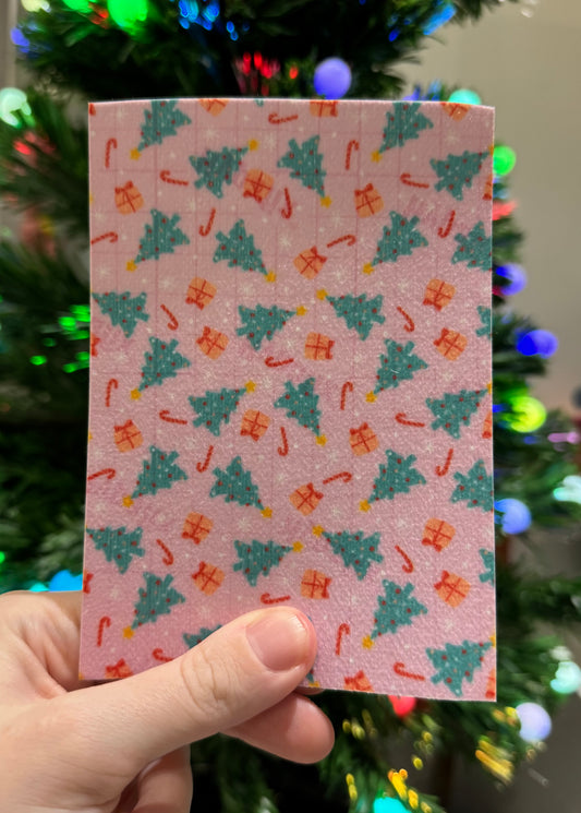 Pink Xmas trees & presents Winter Tubie tape collection