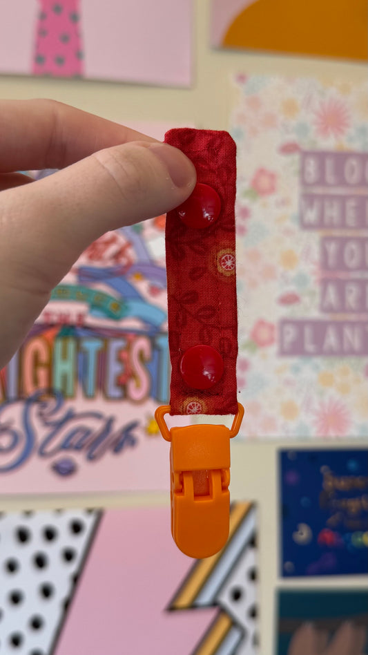 Red floral Tubie clips
