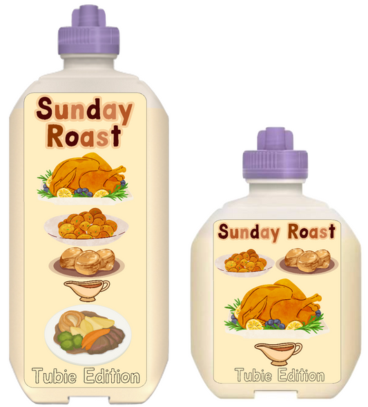 (Nestlé peptamen) Sunday roast tubie edition - Foodie al Tubie (feed bottle stickers)