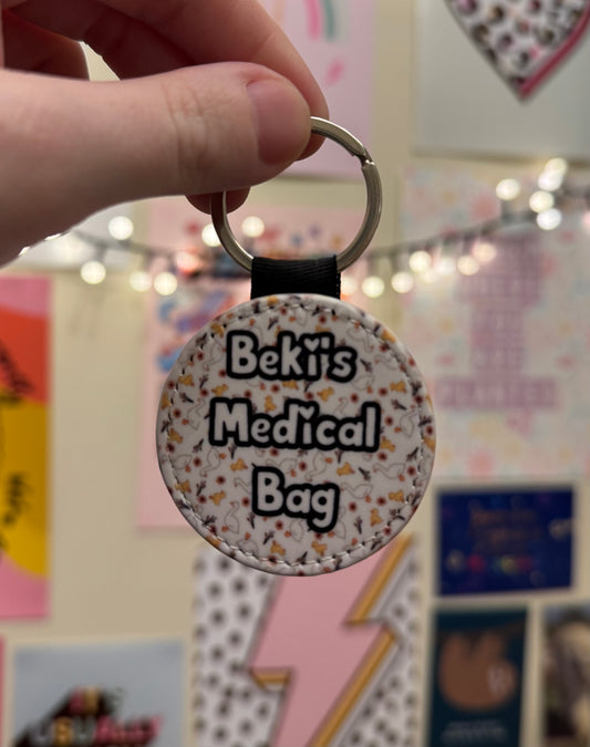 Cute ducks & ducklings Mini personalised bag tag - “your NAME! Medical bag” 5cm medical bag tag!