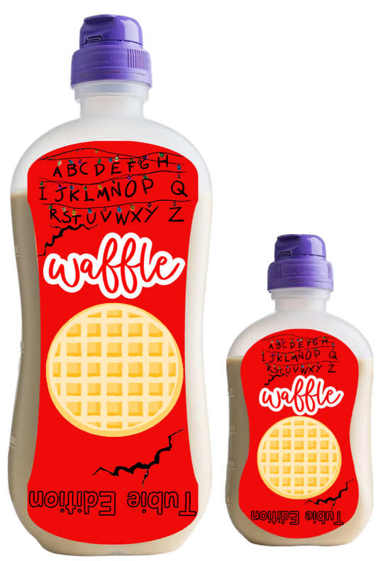 Nutricia stranger things  waffle tubie edition - Foodie al Tubie feed bottle stickers