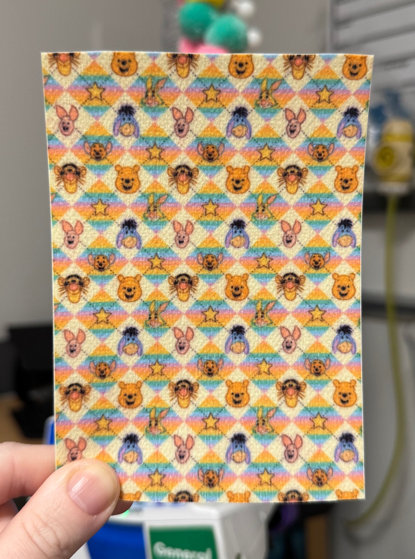 Winnie the Pooh & friends rainbow checkered Tubie tape
