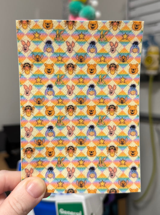 Winnie the Pooh & friends rainbow checkered Tubie tape