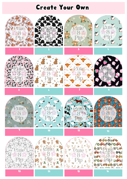 Create Your Own tubie pads Cows & Farmyard / farm animals