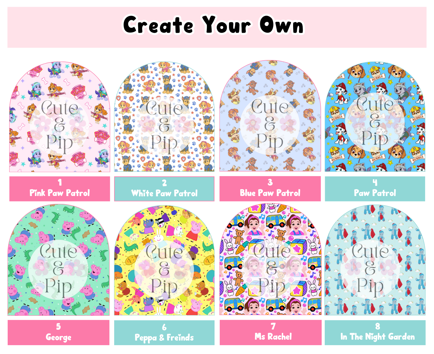 Create Your Own tubie pads children's tv characters