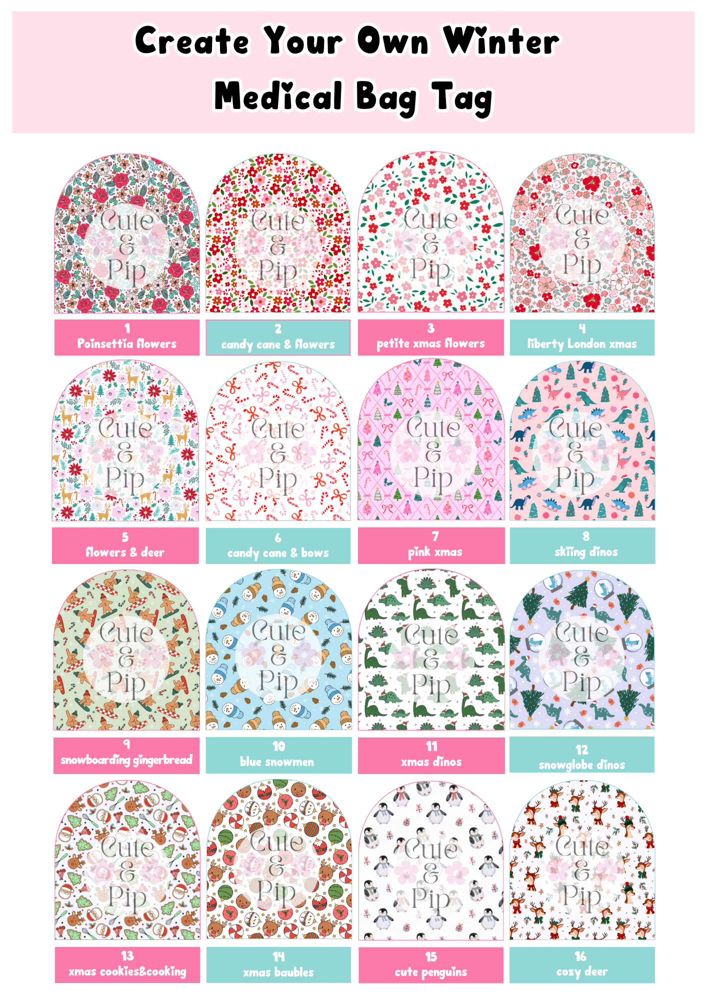 Create Your Own Christmas Medical Bag Tag