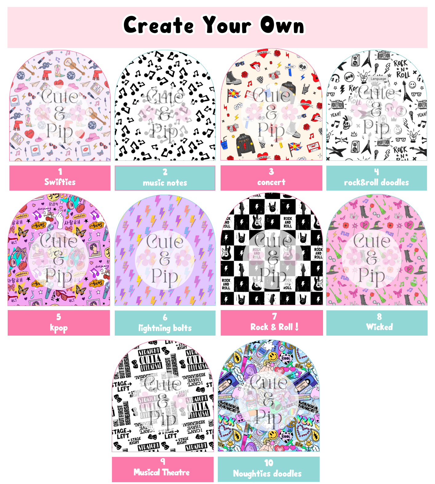 Create Your Own tubie pads music, band & musicals