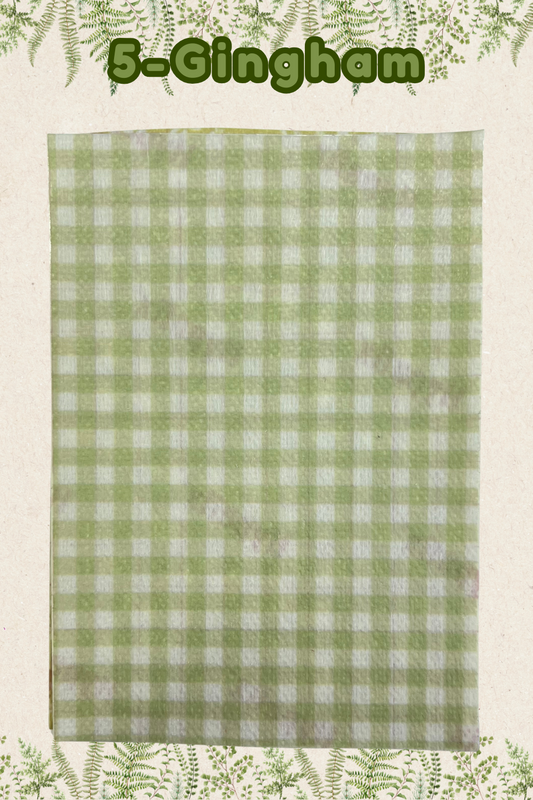 Green checked gingham patterned Tubie tape
