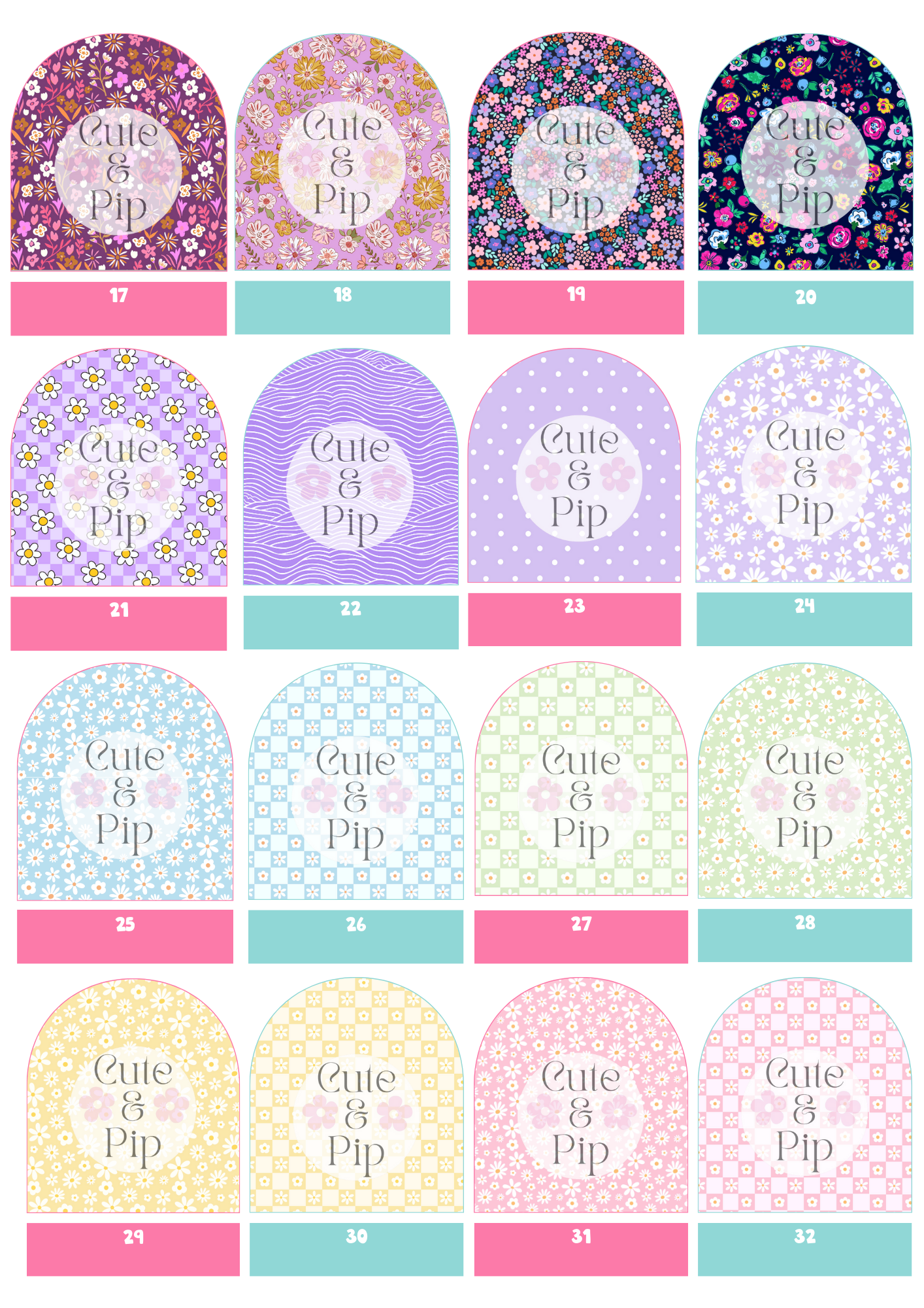 Create Your Own tubie pads pink & florals