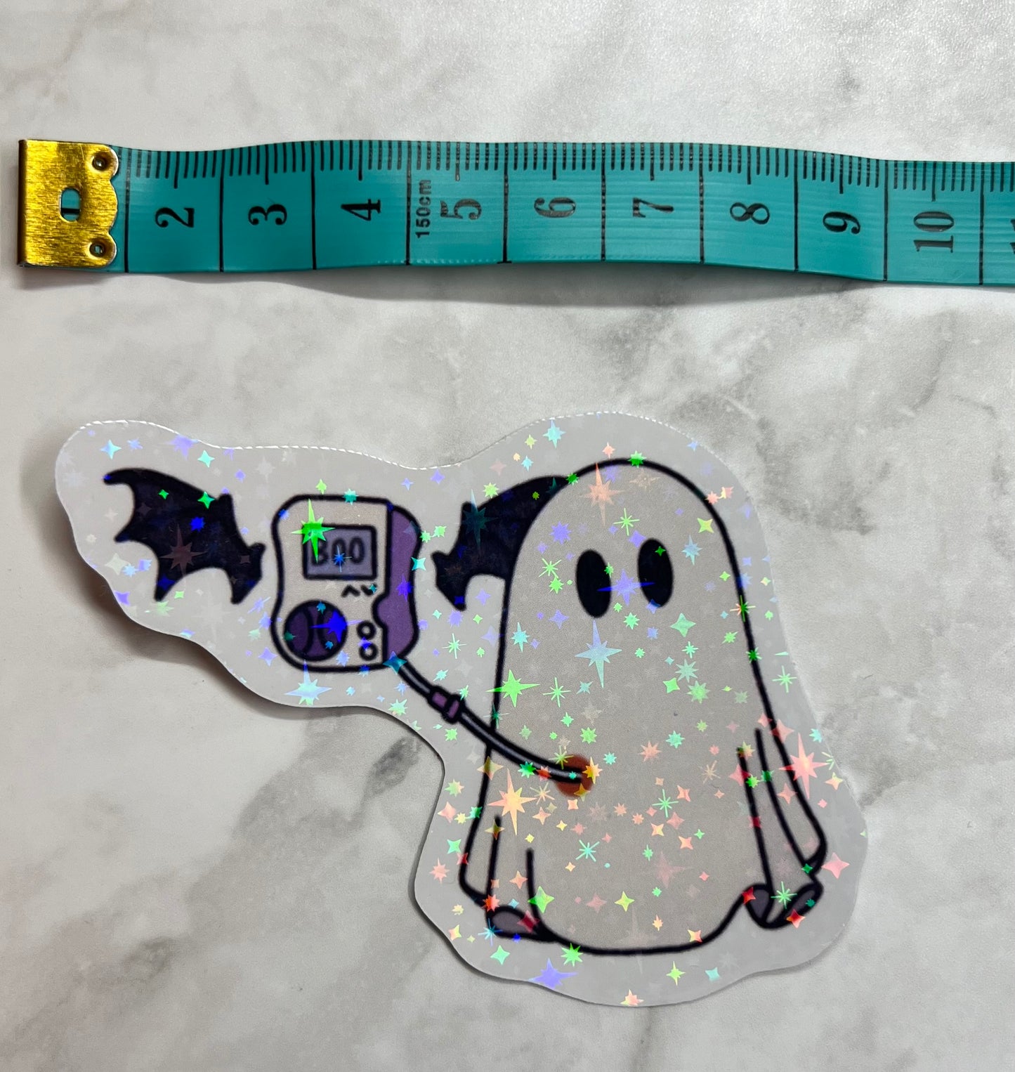 Tubie ghost surgical tube peg/pegj with pump Halloween Holographic Sticker