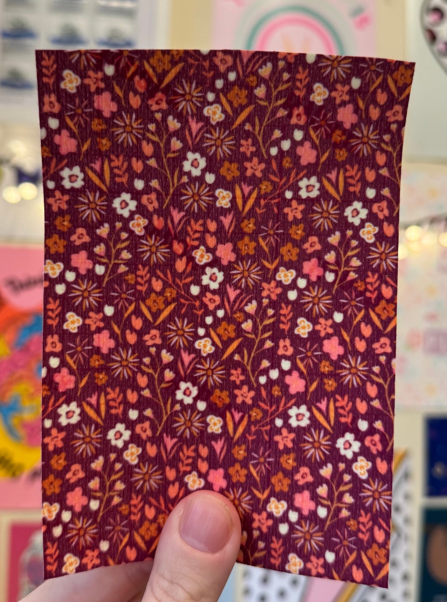 Dark pink purple floral tubie tape