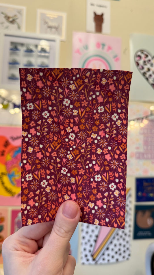 Dark pink purple floral tubie tape