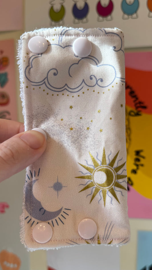 Celestial clouds and starts (white) Large port cover