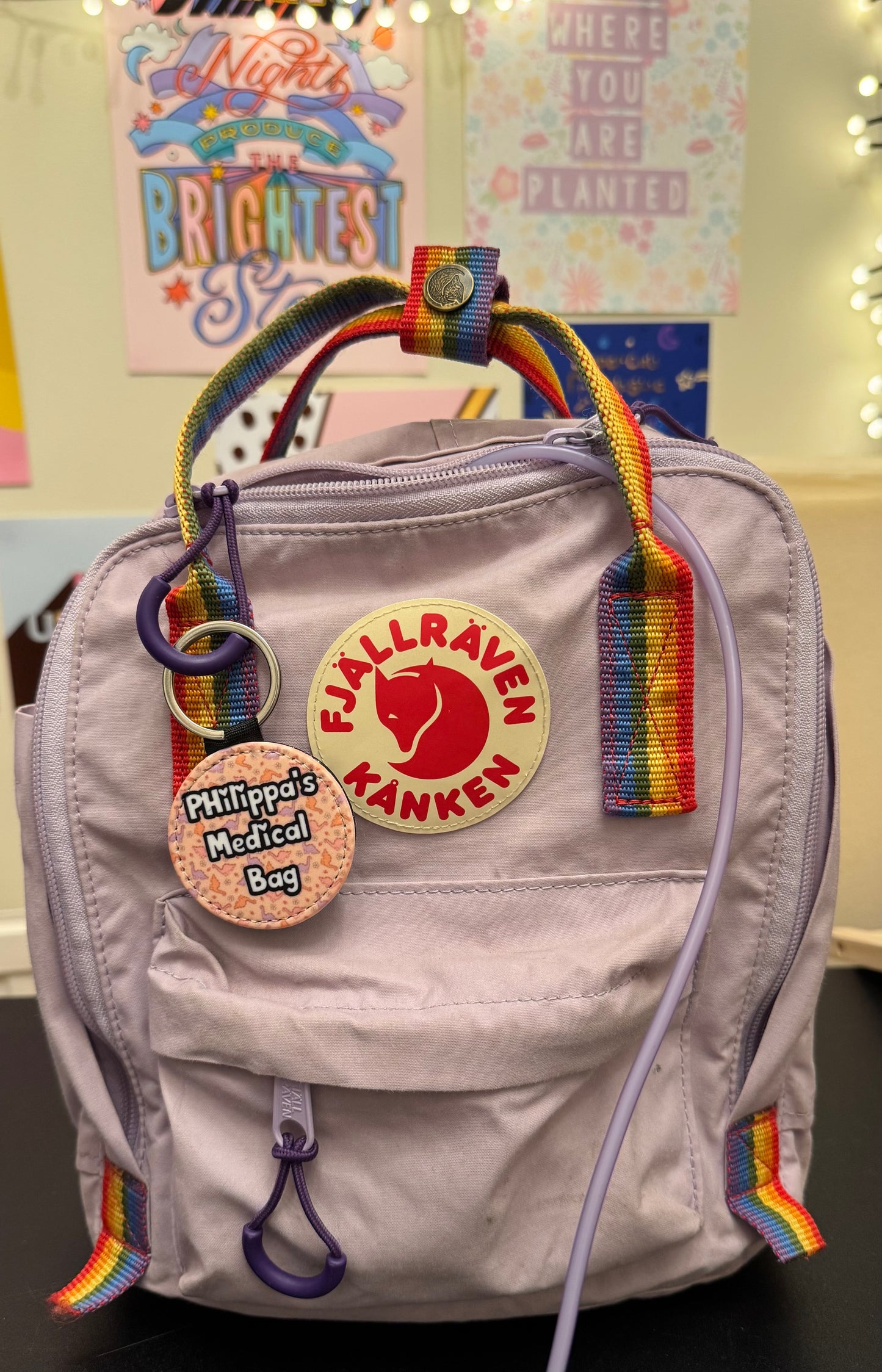 Pink dinos Mini personalised bag tag- “your NAME! Medical bag” 5cm medical bag tag!