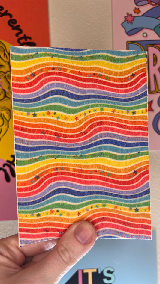 Wavy bright rainbows and stars Tubie tape