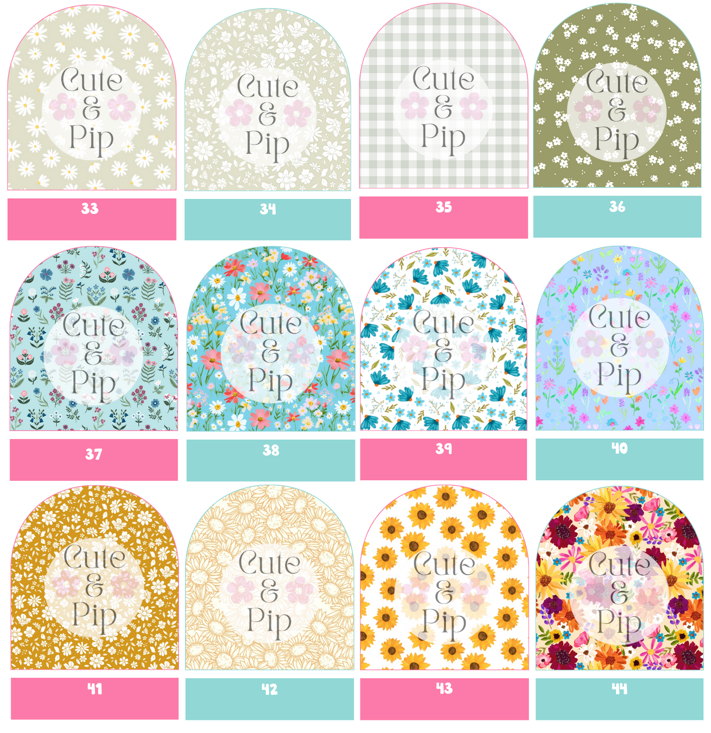 Create Your Own tubie pads pink & florals