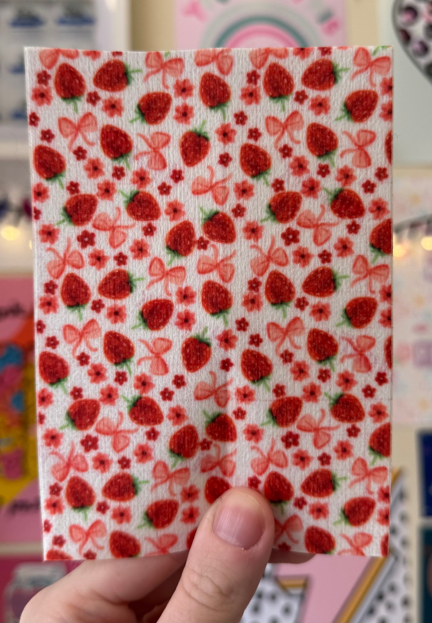 Pink strawberries and pretty bows summer 2025 collections Tubie tape