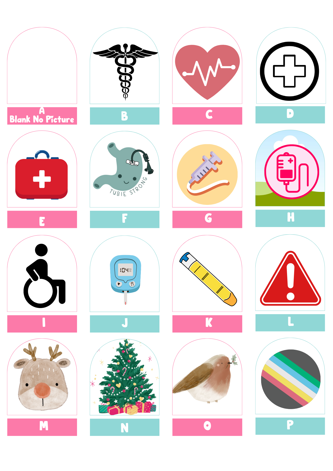 Create Your Own Christmas Medical Bag Tag