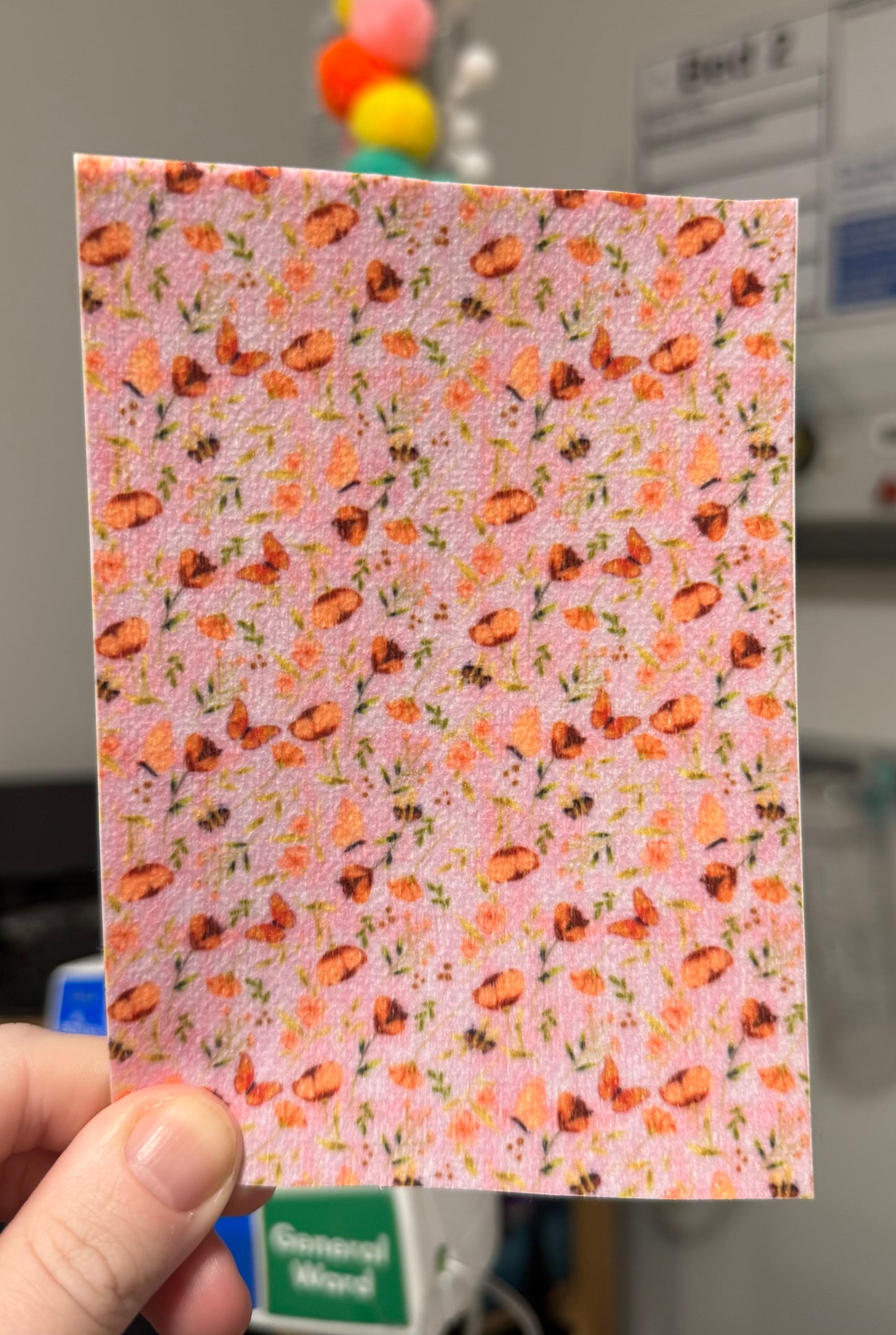 Pink flowers and butterfly Tubie tape