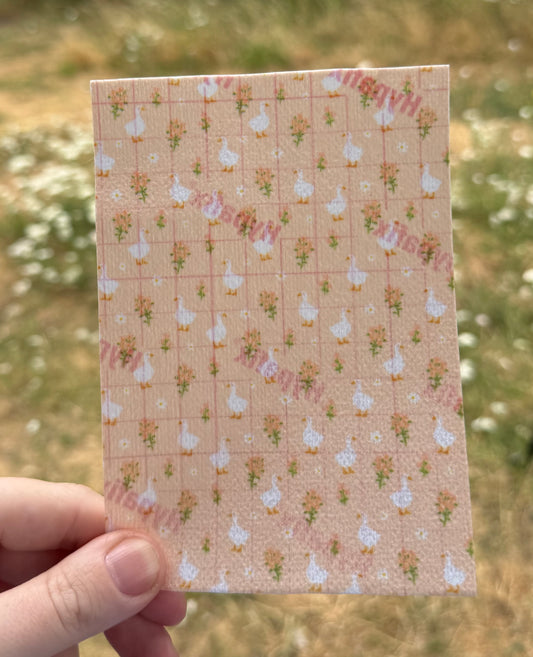 Beige ducks and flowers￼Tubie tape