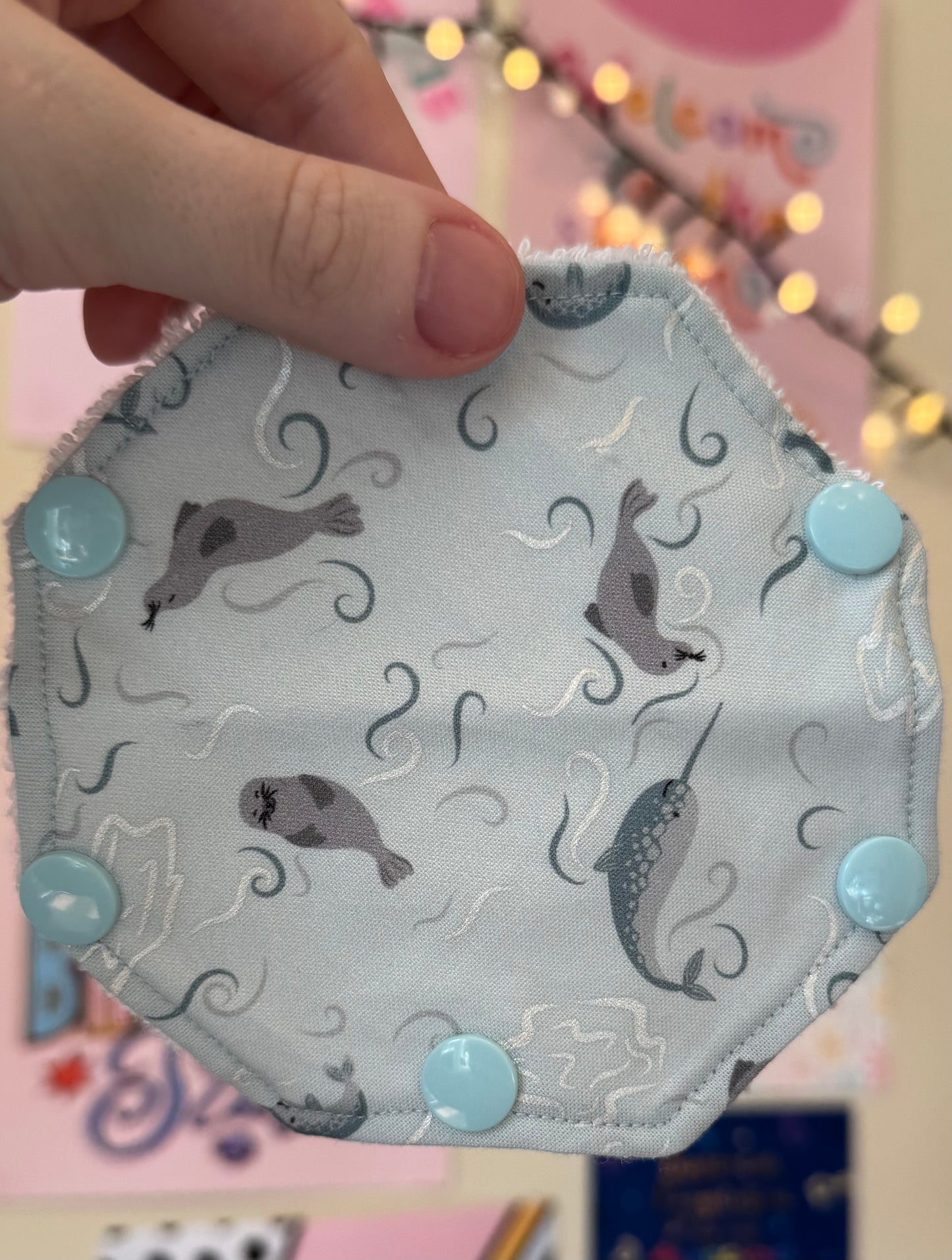 Summer ocean playful seals and narwhals Port covers