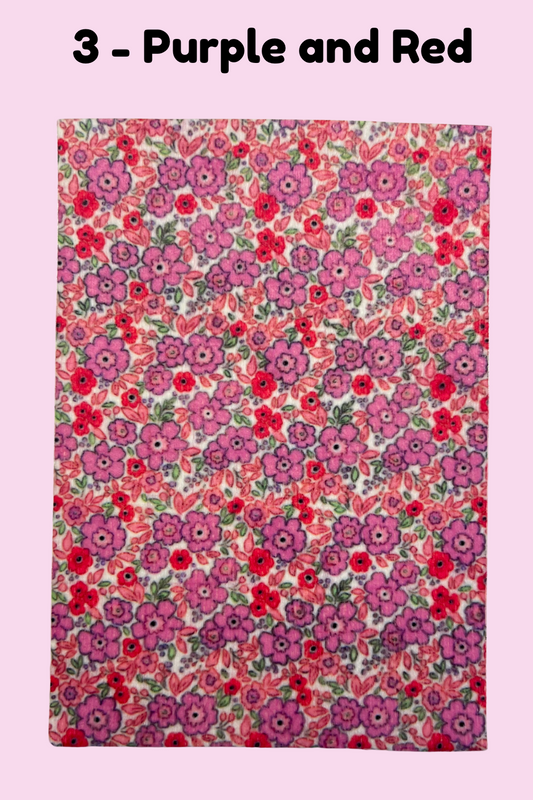 Floral liberty red and purple print Tubie tape
