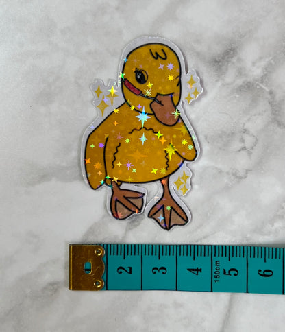 Cute duck/duckling with NG/NJ tubie holographic sticker