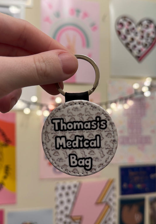 Dinos Mini personalised bag tag - “your NAME! Medical bag” 5cm medical bag tag!
