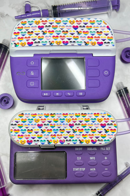 LGBTQIA hearts Nutricia pump sticker
