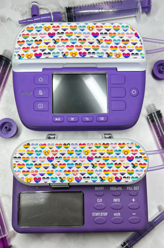 LGBTQIA hearts Nutricia pump sticker