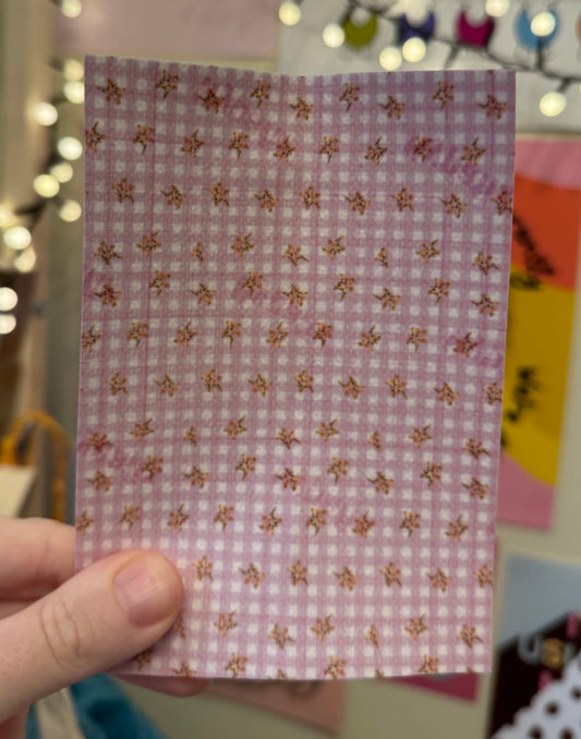 Purple floral gingham Tubie tape