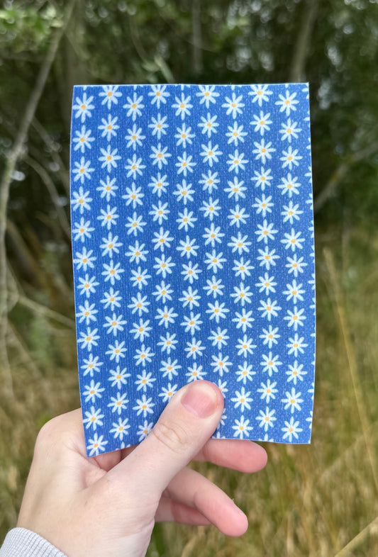 daisies in a row on navy blue tubie tape